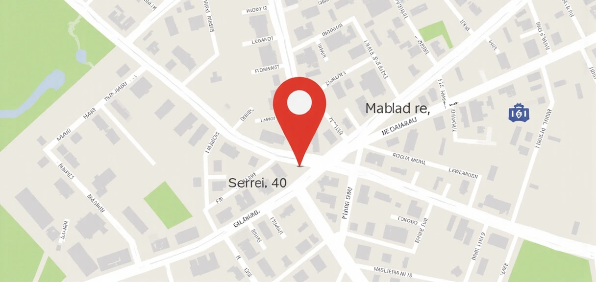 Mapa de Madrid con un pin marcando la ubicación de la clínica